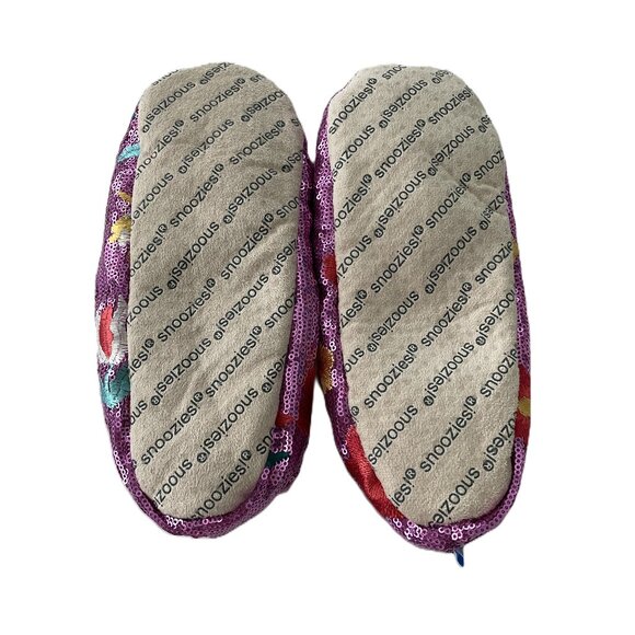 NWOT Snoozies Sequined Floral Slippers Purple Size M (7/8) - Picture 6 of 7
